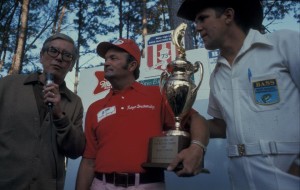 Rayo Breckenridge with his 1973 Bassmaster Classic trophy.